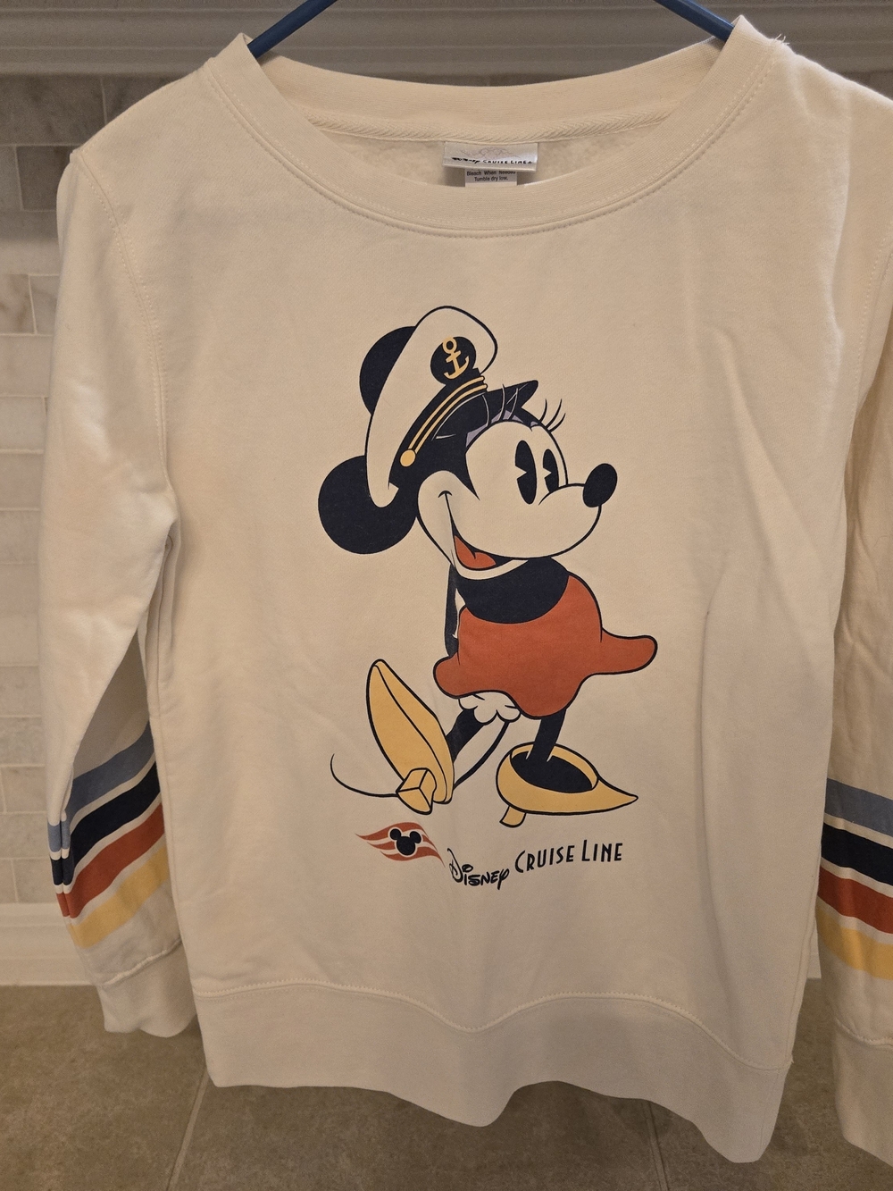 Disney Cruise Line Women's Cream Minnie Mouse Graphic Sweatshirt